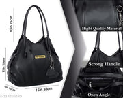 Women Black Shoulder Bag latest trendy handbags for girls daily use shoulder bag for women pu leather ladies bag