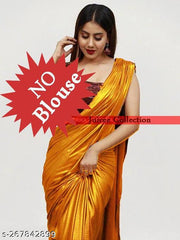 Solid/Plain Bollywood Lycra Blend Saree