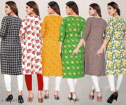 Women Printed Crepe Kurti (Combo Of 5)
