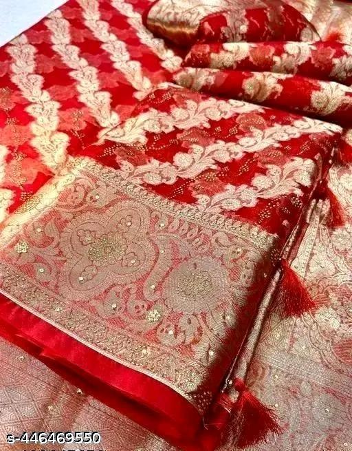 TF Silk House Banarasi silk saree stone work