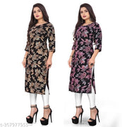 Women's Ethnic Wear Straight Kurti (Combo Pack Of 2)