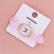 Stylish Scrunchie Fabric Strap Analog Watch For Women and Girls