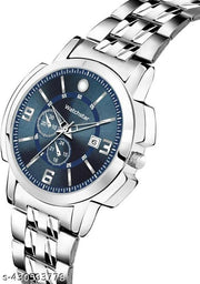 Stainless Steel Round Dial Analog Watch for Men's & Boy's