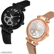 MADDELENA Heart Dial combo Magnetic Strap Watches For girls and women