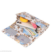 3 ZIPPER card holder with zipper and premium PU leather clutch hand purse for women