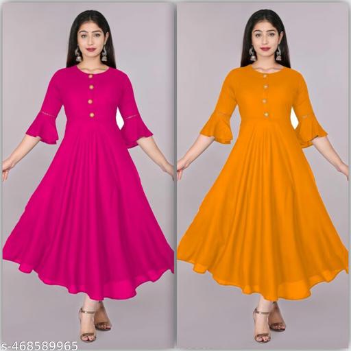 Trendy VG Ethnic Women's Solid Flared Kurtis
