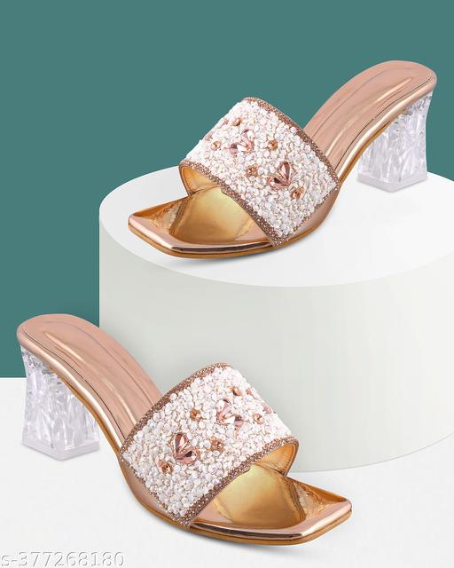 ASD-Women's Glorious Square Shape Bow Style Heels Sandals | Rhinestone Open Toe Sandals | Multicolor