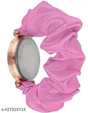 Scrunchies Watch Classic & Unique Scrunchies Watches Strap Cloth Soft Pattern Solid Fabric Wristband Watch Cute Elastic Scrunchy Bands Watch for Women & Girls