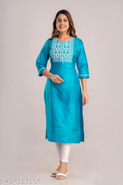 Latest Blue Kurti with Elegant Embroidery for Women
