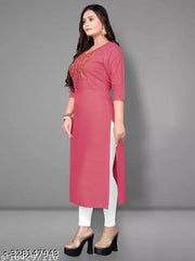 rayon kurti embroidery straight