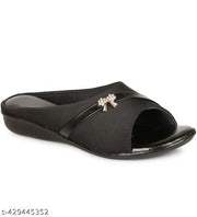 Flat Sandals and Black Slipper for Women , Women's Fashion Sandal Faux Leather, Comfortable & Stylish Wedges Ideal for Casual & Formal Occasions, Comfortable Lycra Slippers For Women, Flats for Women Stylish Latest Girls Sandals
