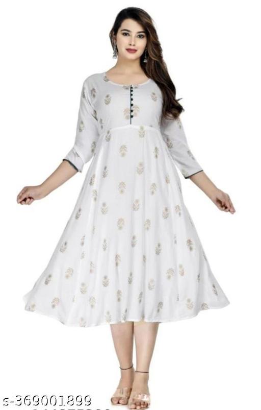 Women Embellished Viscose Rayon Anarkali Kurta