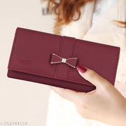 RESHU 6 card slot premium PU leather with heart batch fitting  zipper hand purse for women
