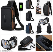 Sling Bag For Men CrossBody Backpack For Men Women, Anti-Theft Chest Bag With USB Charging Port,Messenger Bags Waterproof Casual Shoulder Bag Travel Hiking(Multicolor)