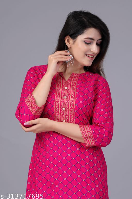 PINK PRINTED KURTA