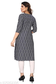 Women Printed Crepe Straight Kurti