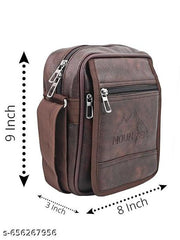 Stylish PU-Leather Sling Travel Office Messenger One Side Shoulder Bag for Men, Women & Boy