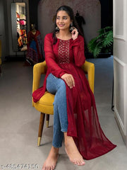 Lining Printed Naira Cut Kurti For Womens