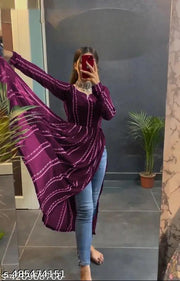Lining Printed Naira Cut Kurti For Womens