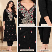 Kurti Kadhai embroidery black