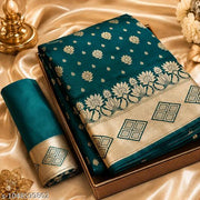 2026 Latest Designeer Banarasi Saatin Silk Saree with Zari Border & Preemium Contrast Pallu | Royyal Festive & Wedding Wear Saree