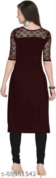 Casual American Crepe Round-Neck 3/4th Length Sleeves (45"Inches)