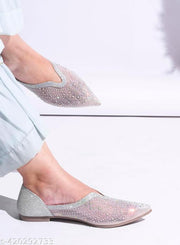 JM LOOKS Women's Bellies & Ballerinas | Pointed Toe Rhinestone | Stylish & Attractive Comfort for Women & Girls