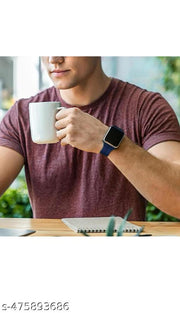 Soft Silicon Magnetic Smart Watch Strap Belt for Ultra Watch 49 mm, Series 8 / 7 45 mm, Series 6 / 5 / 4 44 mm, Series 3 / 2 / 1 42 mm, T800 Ultra, Watch 8 Ultra, i8 Pro Max, W26, T800 Smart Watch Strap Pack of 2(BLACK, MEHRUN)