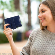 SAMTROH Envelope Closer Vegan Leather Wallet for Women I 3 Compartments I 2 Card Slots & Zipper Pocket I 1 Id Card Slots & Secret Compartment