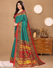 Yashika Women's Printed Trendy Art Silk Saree with Blouse Material