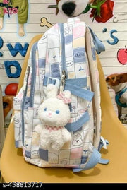 WALSON Medium 30 L Laptop Trendy Kawaii Backpack Printed Casual Unisex Backpack for School & College Office Bag 17-Inch Water-Resistant Stylish, and Spacious for Travel Pink Black Brown Blue Purple Color Bagpack