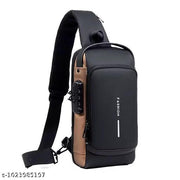 Waterproof Polyester Slim Unisex Crossbody Sling Bag Chest Backpack Men's Shoulder Bag, Leisure Travel Handbag, Hard Shell Anti-Theft Chest Bag
