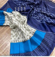 IKKAT PRINT KHADI BLENDED SAREE