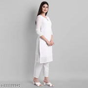 Vitrag Kajal Women's Embroidered Georgette Straight Kurti