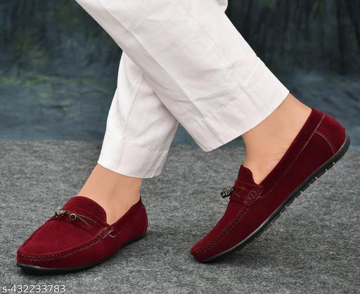SR UNIQUE Men's Velvet High Quality Latest Formal Slip On Party Wear Moccasin Loafer Shoes