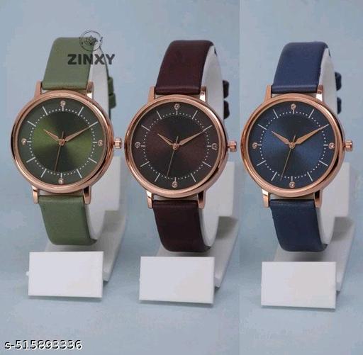 Best Quality Festive Season Royal Designer Round Dial Attractive Leather Belt Women Watches Combo Pack of 3 Watches combo for women stylish girl watches combo pack of 3 analog watches combo wrist watches combo watches for girls stylish watches Set