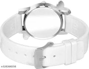 White Rubber woman analog watch with Free LED Digital Watch