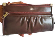 FLIKKER: Casual Women's Attractive Solid Clutch Women's Multi Zip Daily Use Brown Clutches Handbag for Girls Mobile Purse Women