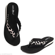 Ashuman"Doctor Ortho" Slippers for "Women & Girls" - "Light weight", "Soft Footbed", "Comfortable" & "Stylish" | Suitable for "Knee Pain", "Diabetic" & "Orthopedic" Footwear for "Women" ( Black )