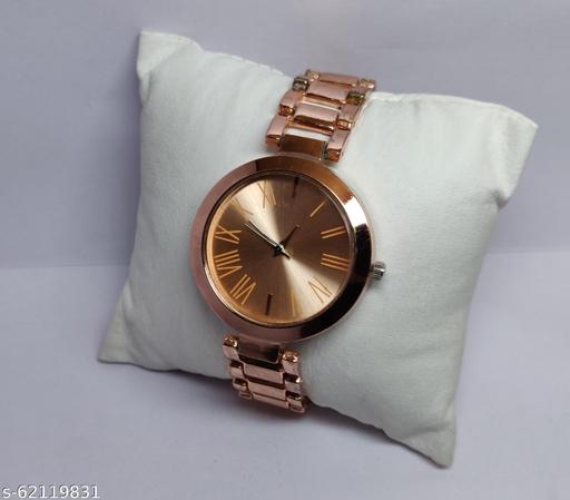 Best Quality Ethnic Rosegold Metal Chain Belt Analog Watches for Girls Watches for Women