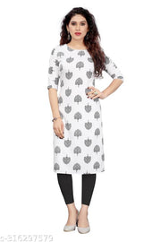 Women Printed Crepe Straight Kurti