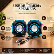 Multifunctional Heavy Bass USB Speaker | Laptop Speaker | Multicolour