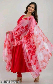 Dupatta with red gown