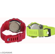 Wrist Sport Ultra Combo Watch with Water Resist Pack of 2 Digital Watch - For Men NEW GENERATION BLACK STRAP WATCHES