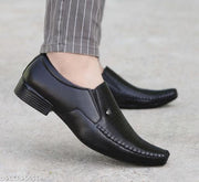 Men's Black Synthetic Leather Slip On Party Formal Shoes - MRJ13