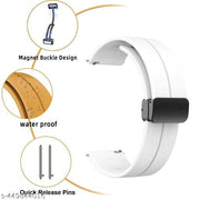 New Edition White 22MM Magnetic Buckle SoftSilicone Sport Strap Band For AmazfitGTR 2, GTR 2e, GTR 47MM / NoiseFitEndure, FitEvolve, FitActive Smart Watch For Men Women