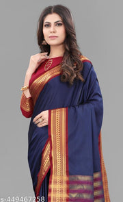 Plain cotton silk saree