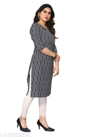 Women Printed Crepe Straight Kurti