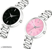Black and Pink Dial Girls Analog Watch - For Women Combo Pack Of Two