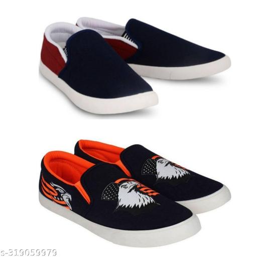 Pack of 2-2s combo shoes for men| black red-blue black- t blue combo shoes in color| comfortable and walking shoes for men